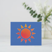 赤オレンジ色の太陽はがき ポストカード (スタンド正面)