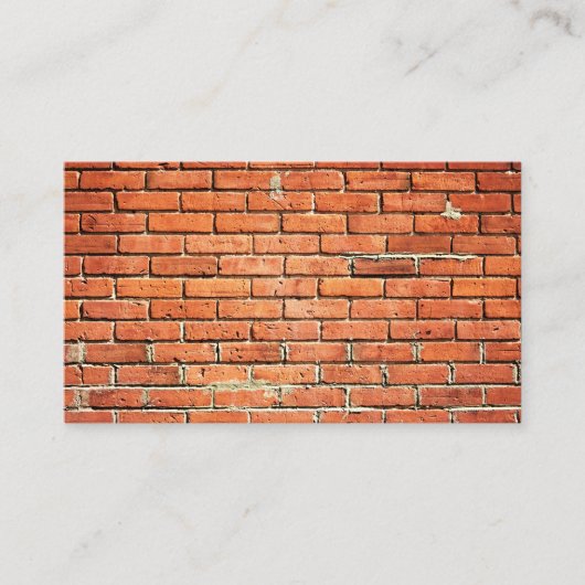 赤オレンジ色の小さなレンガの壁のアーバンビジネスカード 名刺 (正面)