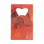 赤オレンジ色の抽象芸術ピラミッドアート クレジットカード栓抜き (裏面)