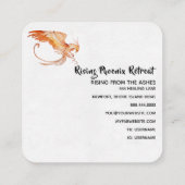 *~*赤オレンジ色の炎フェニックスリングや輪ホワイト スクエア名刺 (裏面)