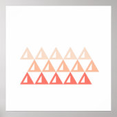 赤オレンジ色の珊瑚のミニマルな幾何学模様 ポスター (正面)