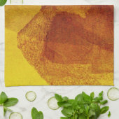 赤オレンジ色の黄絵画色抽象芸術デザイン キッチンタオル (折り畳み)