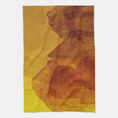 赤オレンジ色の黄絵画色抽象芸術デザイン キッチンタオル (縦)