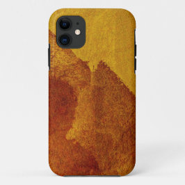 赤オレンジ色の黄絵画色抽象芸術デザイン iPhone 11 ケース