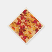 赤オレンジ色の黄色い茶色の紅葉 スタンダードカクテルナプキン (角)
