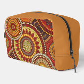 赤オレンジ色の黄色の先住民の部族模様 ドップキット (右コーナー)