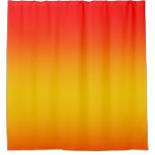 赤オレンジ色の黄色グラデーション シャワーカーテン (正面)