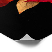 赤オレンジ色の黄褐色の紅葉 ポスター (角)