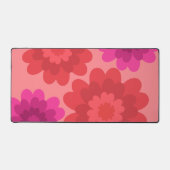 赤オレンジ色ホットピンクモダンの花 デスクマット (正面)