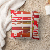 赤オレンジ色金ゴールド茶色の凹凸南西ルックモザイク クッション (ブランケット)