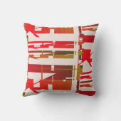 赤オレンジ色金ゴールド茶色の凹凸南西ルックモザイク クッション (裏面)