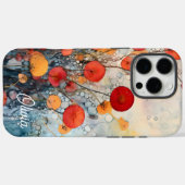 赤オレンジ黄色の抽象的な花の名前 Case-Mate iPhoneケース (裏面 (横))