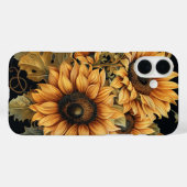赤オレンジ黄色の秋ひまわり花 Case-Mate iPhoneケース (裏面 (横))