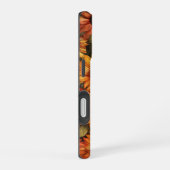 赤オレンジ黄色の秋ひまわり花 iPhone 16ケース (右側面)