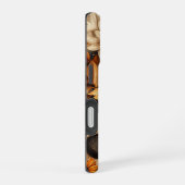 赤オレンジ黄色の秋ひまわり花 iPhone 16ケース (右側面)