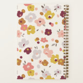 赤オレンジ黄色の花柄スパイラルノートブック ノートブック (裏面)