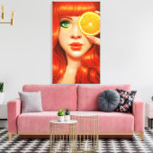 赤オレンジ キャンバスプリント (インサイチュ (リビング))