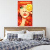 赤オレンジ キャンバスプリント (インサイチュ (寝室))