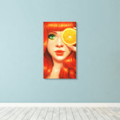 赤オレンジ キャンバスプリント (インサイチュ (ウッドフロア))