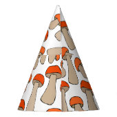 赤オレンジ《植物》アスペンマッシュルームのパターン パーティーハット (裏面)