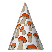 赤オレンジ《植物》アスペンマッシュルームのパターン パーティーハット (右)