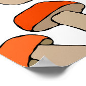 赤オレンジ《植物》アスペンマッシュルームのパターン ポスター (角)