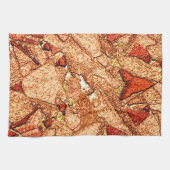 赤オレン絵を描ズ火山石スケッチ キッチンタオル (横)