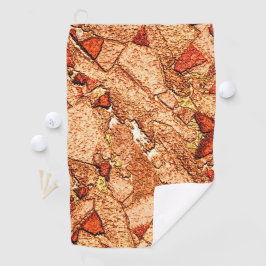 赤オレン絵を描ズ火山石スケッチ ゴルフタオル