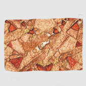 赤オレン絵を描ズ火山石スケッチ ゴルフタオル (横)