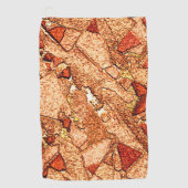 赤オレン絵を描ズ火山石スケッチ ゴルフタオル (正面)