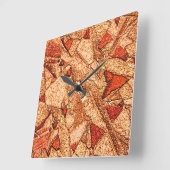 赤オレン絵を描ズ火山石スケッチ スクエア壁時計 (傾斜)