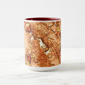赤オレン絵を描ズ火山石スケッチ マグカップ (中央)