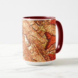赤オレン絵を描ズ火山石スケッチ マグカップ