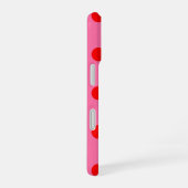 赤オンピンク水玉模様パターンデザイン iPhone 16ケース (右側面)