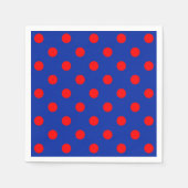 赤オンブルー水玉模様パターンデザイン スタンダードカクテルナプキン (正面)