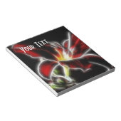 赤オーキッドウォーターカラーフローラメモ帳 ノートパッド (アングル)