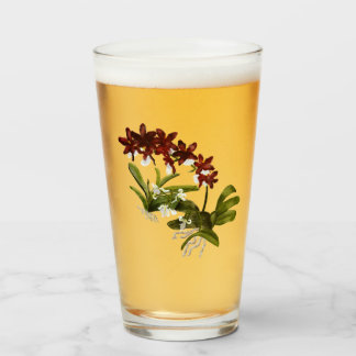 赤オーキッドガラス タンブラーグラス