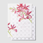 赤オーキッド水彩植物性ブライダルシャワー ベラム紙招待状 (オフセット (招待状))