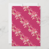 赤オーキッド水彩植物性ブライダルシャワー 招待状 (裏面)