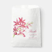 赤オーキッド水彩植物性結婚式の引き出物バッグ フェイバーバッグ (正面)