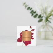 赤オーキッド銅バラ金ゴールド口紅ディストリビューター スクエア名刺 (スタンド正面)