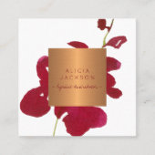 赤オーキッド銅バラ金ゴールド口紅ディストリビューター スクエア名刺 (正面)