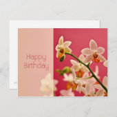 赤オーキッド・誕生日はがき ポストカード (正面/裏面)