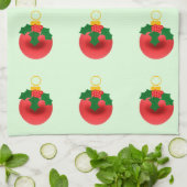 赤オーナメントホリーキッチンタオル キッチンタオル (折り畳み)