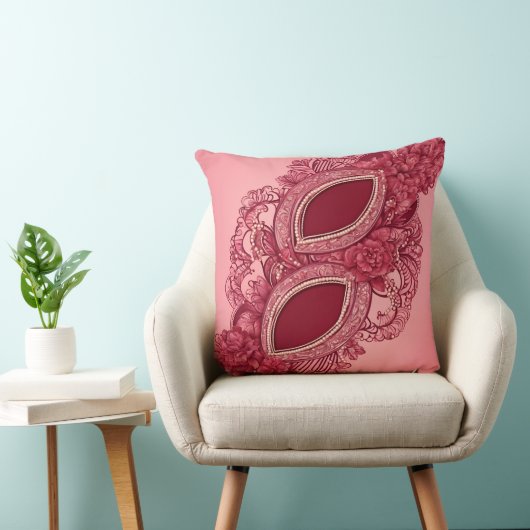 赤オーバルアイアート クッション (椅子)