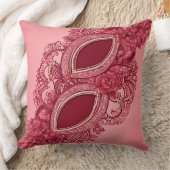 赤オーバルアイアート クッション (ブランケット)