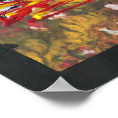 赤オ色彩の鮮やかレンジ黄色の青のリベリア ポスター (角)