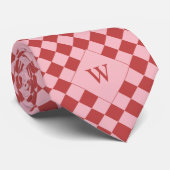 赤カジュアルモノグ市松模様にラム ネクタイ (ロール)