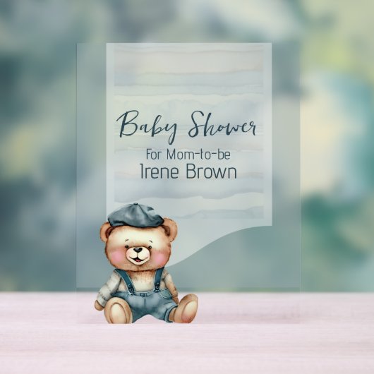 赤カジュアル魅力的ちゃんシャワーテーマアクリル標識 アクリルサイン (ニュートラル)