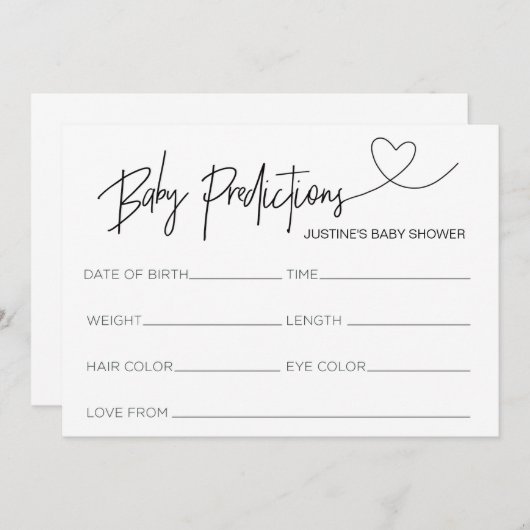 赤カスタマイズちゃんシャワー予測カードゲームハート 招待状 (正面/裏面)